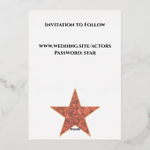 Classy Foil Hollywood Star Save the Date Folieneinladung (Rückseite)