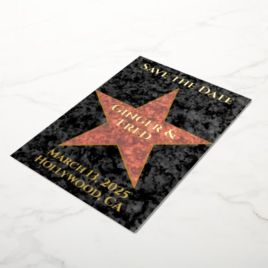 Classy Foil Hollywood Star Save the Date Folieneinladung (Gedreht)