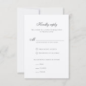 Classy Formal Elegante Schwarz-weiße Hochzeit RSVP Karte (Vorderseite)