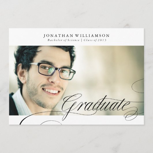 Classy Formal Elegante Script Graduate Ankündigung (Vorderseite)