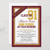 Classy Formal High School Wiedersehen Einladung (Vorne/Hinten)