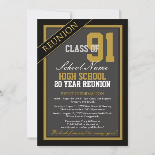 Classy Formal High School Wiedersehen Einladung (Vorderseite)