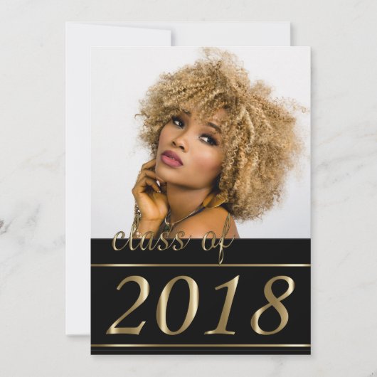 Classy Foto Abschluss Einladung (Vorderseite)