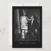 Classy Foto Black Wedding Einladung (Rückseite)