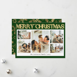 Classy Foto Collage Gold Schneeflocken Weihnachten