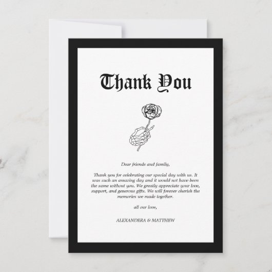 Classy Foto Halloween Hochzeit Dankeskarte (Vorderseite)