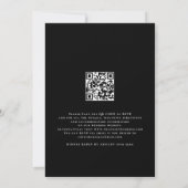 Classy Foto QR Code Skript Hochzeit Black Einladung (Rückseite)