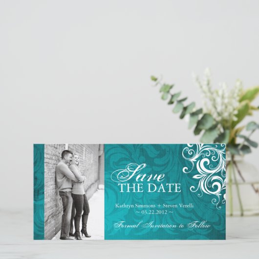 Classy Foto Save the Date Einladung (Stehend Vorderseite)