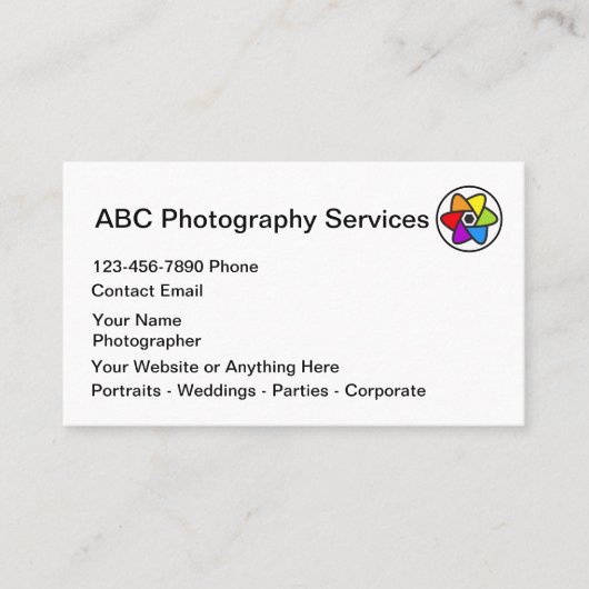 Classy Fotografy Services Visitenkarte (Vorderseite)