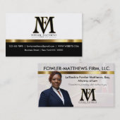 Classy Fowler Attorney Business Card Visitenkarte (Vorne/Hinten)