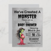 Classy Frankenstein Baby Shower Feiertagskarte (Vorne/Hinten)