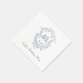 Classy Französisch Viktorianisch Blue 40. Geburtst Serviette (Ecke)