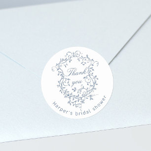 Classy French Blue Brautparty Vielen Dank Runder Aufkleber