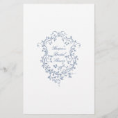 Classy French Blue Floral 'Pass the Poem' Game (Rückseite)