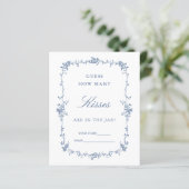 Classy French Blue 'Guess How many' Bridal Game (Stehend Vorderseite)