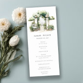 Classy French Garden Landscape Wedding Program Einladung