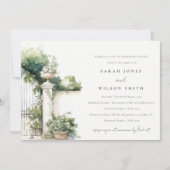 Classy French Garden Landschaft Probe Abendessen Einladung (Vorderseite)