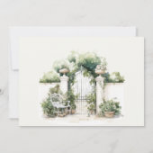 Classy French Garden Landschaft Probe Abendessen Einladung (Rückseite)