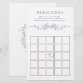 Classy French Lavender Floral Bridal Bingo Game  (Vorne/Hinten)