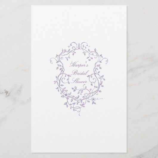 Classy French Lavender 'Would She Rather' Game  (Rückseite)