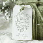 Classy French Sage Green Brautparty Vielen Dank Geschenkanhänger<br><div class="desc">Klassisch Französisch viktorianisch Salbei grün blumengeschenkte Brautparty. Für eine weiter gehende Anpassung dieses Designs klicken Sie bitte auf die Schaltfläche "DESIGN TOOL" oben!</div>