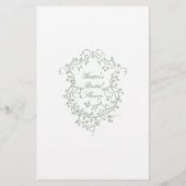 Classy French Sage Green Floral Bridal Bingo Spiel (Rückseite)