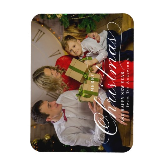 Classy Frohe Weihnachten Glück Neues Jahr Custom F Magnet (Vertikal)