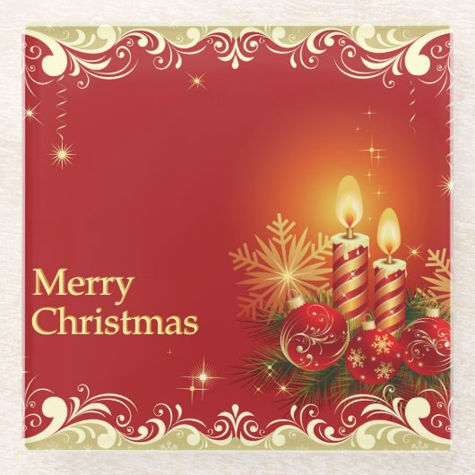 Classy Frohe Weihnachtsglas-Untersetzer Glasuntersetzer (Vorderseite)