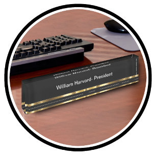 Classy Führungskraft Company Präsident Desk Plaq Namensplakette