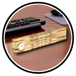 Classy Führungskraft Geschenk Gold Tone Namensplakette