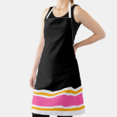 Classy Fun Black Pink Yellow White Racing Streifen Schürze (InSitu)