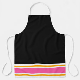 Classy Fun Black Pink Yellow White Racing Streifen Schürze