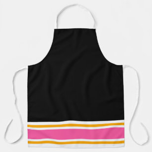Classy Fun Black Pink Yellow White Racing Streifen Schürze