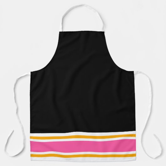 Classy Fun Black Pink Yellow White Racing Streifen Schürze (Vorderseite)