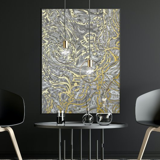 Classy Funky Gold Wavy Wirbel Art Pattern Foliendrucke