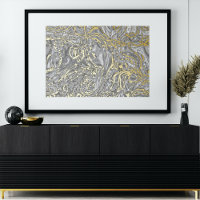 Classy Funky Gold Wavy Wirbel Art Pattern