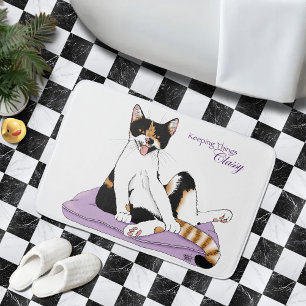 Classy Funny Calico Lila Badematte