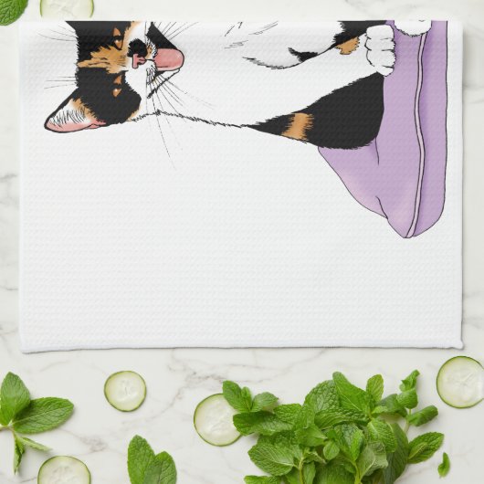 Classy Funny Calico Lila Handtuch (Gefaltet)