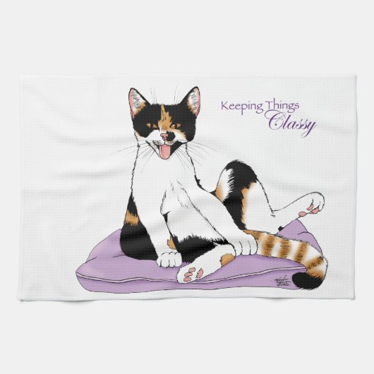 Classy Funny Calico Lila Handtuch (Horizontal)
