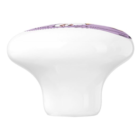 Classy Funny Calico Lila Keramikknauf (Seitenansicht)