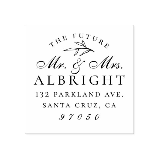 Classy Future Mr. Name Wedding Rücksendeadresse Gummistempel (Prägung)