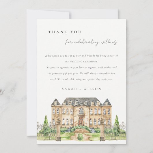 Classy Garden Schloss Schloss Schloss Montebello Dankeskarte (Vorderseite)