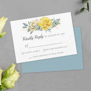Classy gelbe Blumen grün Sommer Hochzeit RSVP