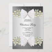 Classy Gemes & Bow Black Christmas Einladung (Vorderseite)