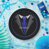 Classy Gentleman Blue Krawatte 2 Pappteller (Party)