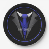 Classy Gentleman Blue Krawatte 2 Pappteller (Vorderseite)