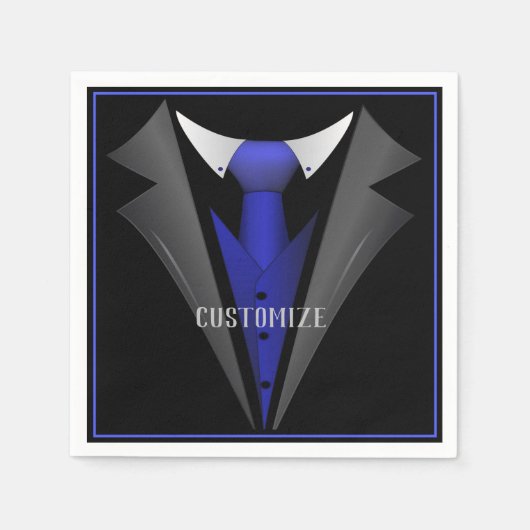 Classy Gentleman Blue Krawatte 2 Serviette (Vorderseite)