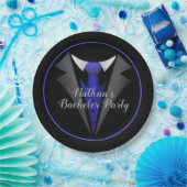 Classy Gentleman Blue Krawatte Pappteller (Party)