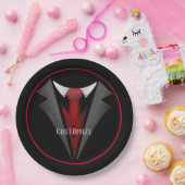 Classy Gentleman Red Krawatte 2 Pappteller (Party)