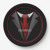 Classy Gentleman Red Krawatte 2 Pappteller (Vorderseite)